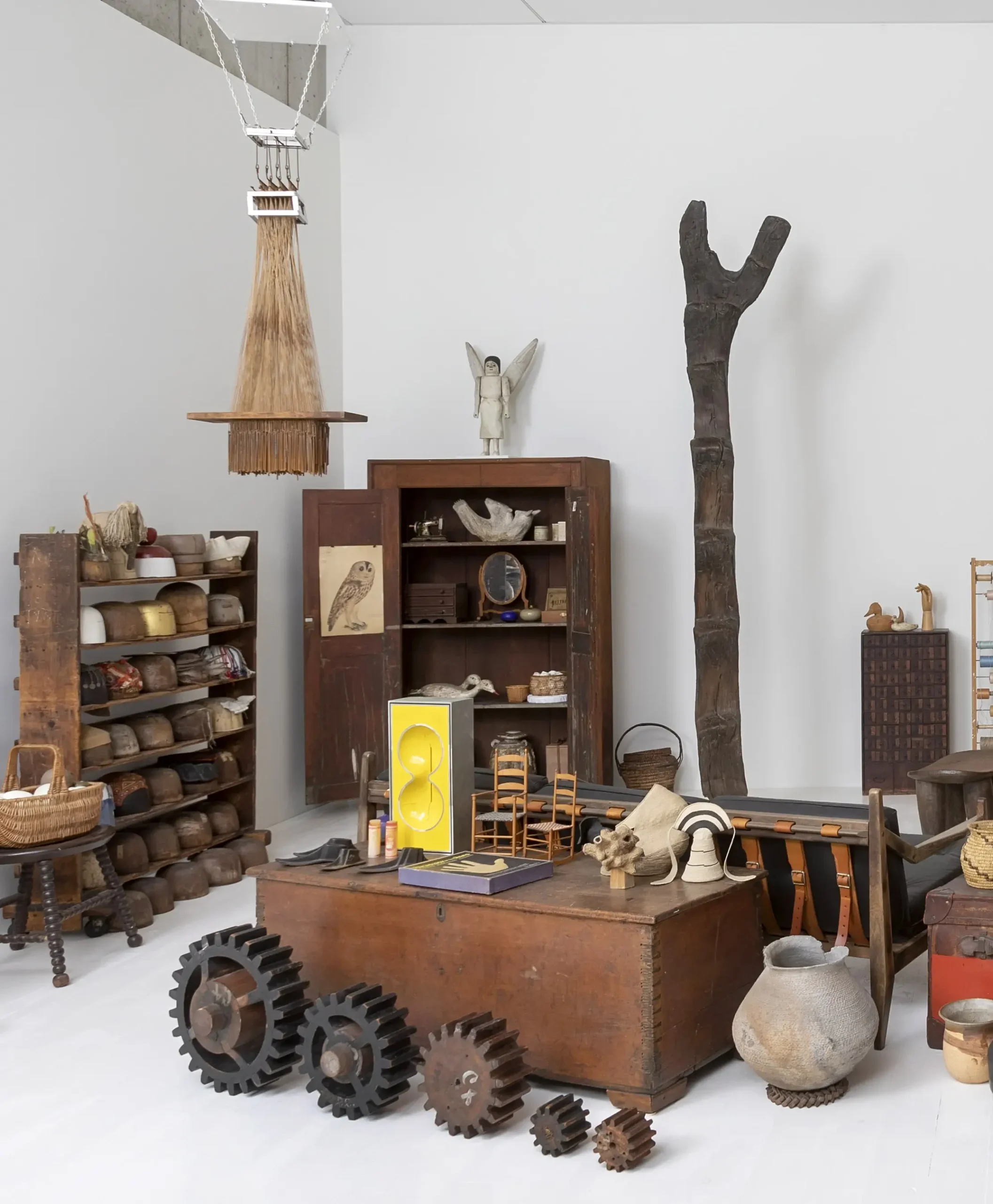 Lenore Tawney's studio items on display